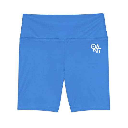 Women's Workout Shorts - Bright Sky Blue Sports Bra for Fitness Enthusiasts and Gym Goers