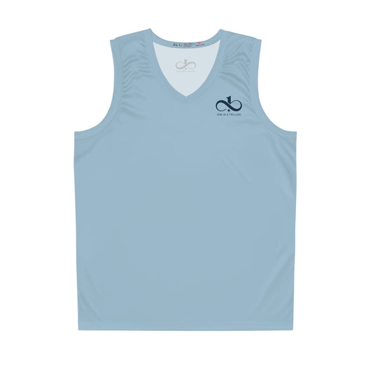 Cool Blue Basketball Jersey - One In A Trillion | Midnight Navy, Blue Calm & Coral Love Apparel Collection – Unisex, Mix & Match