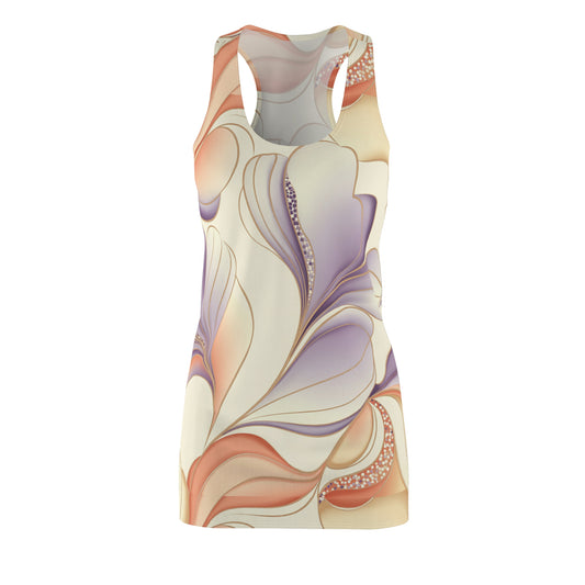 Racerback Dress - Abstract Contours Pastel Elegance Whispering Lines Lavender Rose Gold