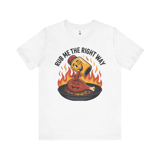 Fun Unisex T-Shirt with Cartoon Spice Shaker & Grilled Chicken Design – Playful BBQ Graphic