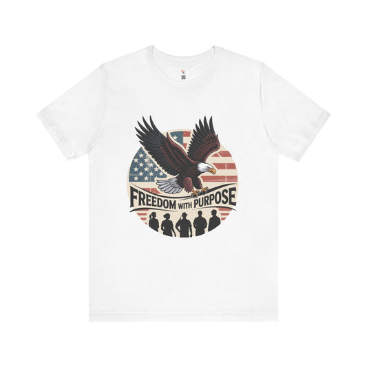 Patriotic Eagle Tee - Freedom with Purpose, Unisex T-Shirt for Independence Day, Veteran's Day, Casual Wear, Gift Idea, Americiana Fashion