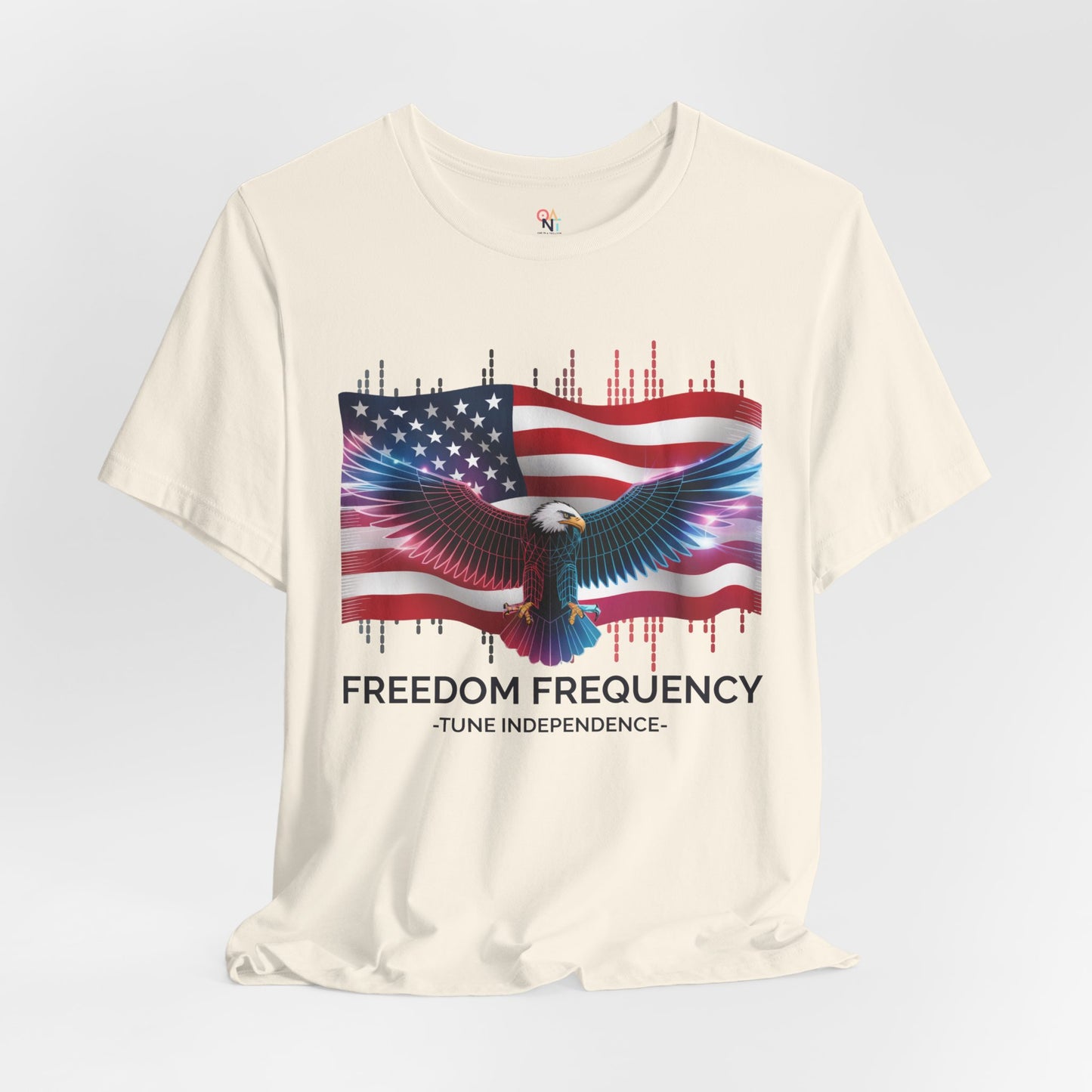 Freedom Frequency T-Shirt - Futuristic American Flag & Eagle Design | July 4th Apparel
