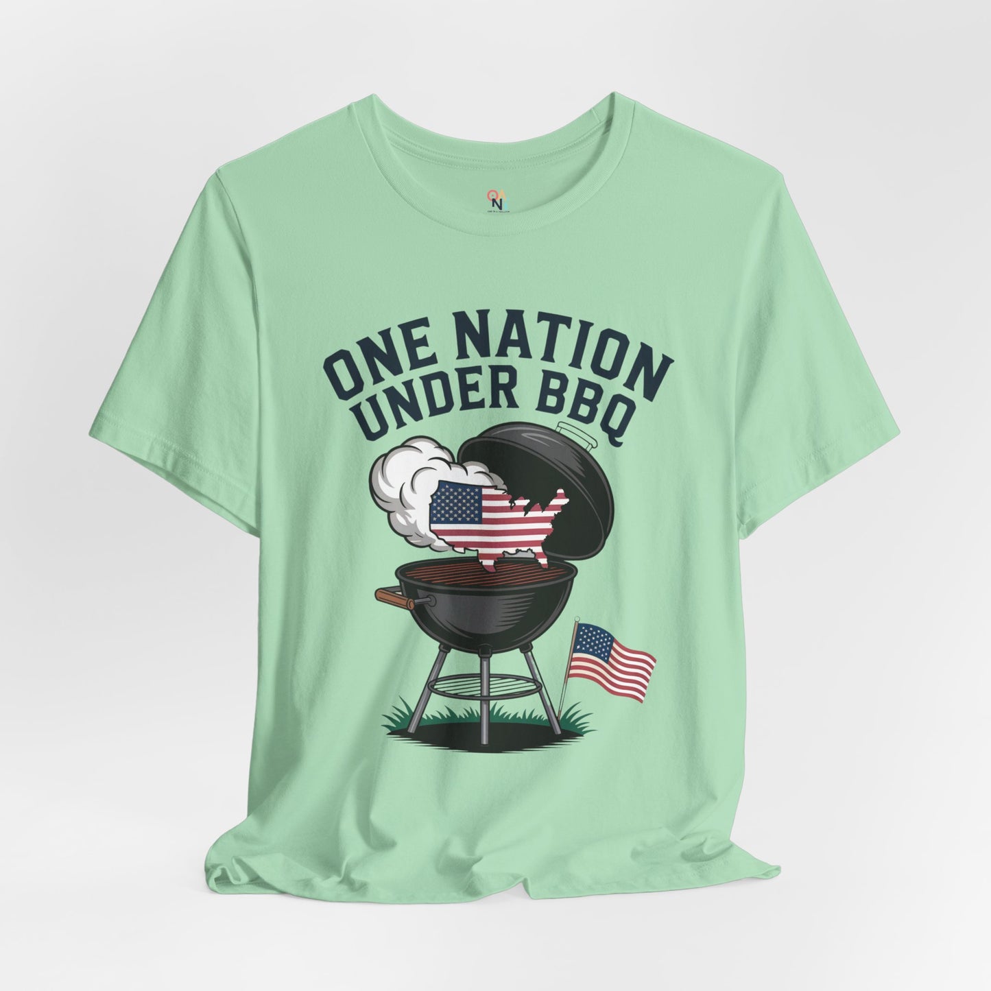 One Nation Under BBQ T-Shirt – Patriotic Cookout Tee for 4th of July & Summer Grilling