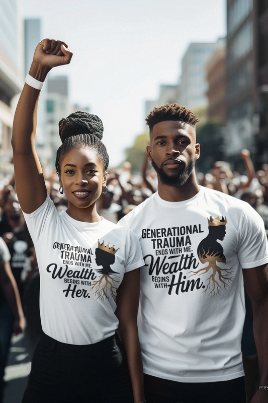 Empowering T-Shirt: Generational Trauma Ends with Me, Wealth Begins with Her, Inspirational Shirt, Gift for Her, Motivational Top