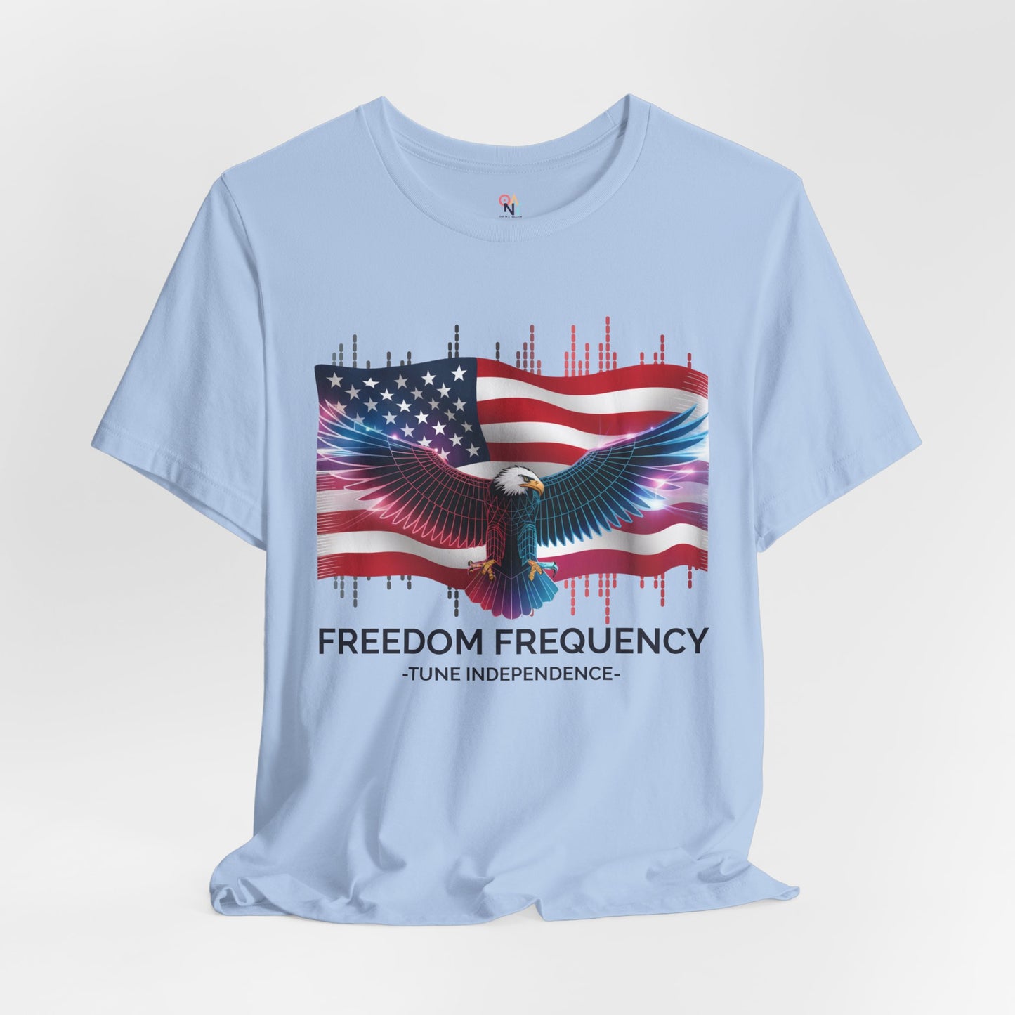 Freedom Frequency T-Shirt - Futuristic American Flag & Eagle Design | July 4th Apparel