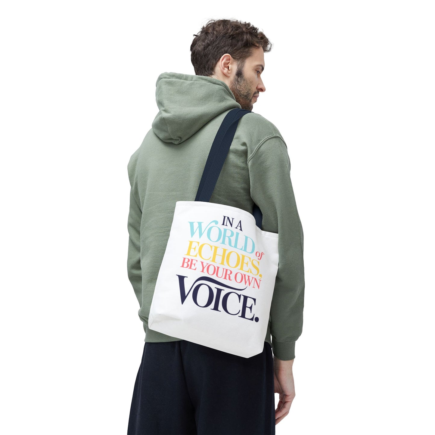 “Be Your Own Voice” Inspirational Tote Bag – Stylish, Durable, and Uniquely You