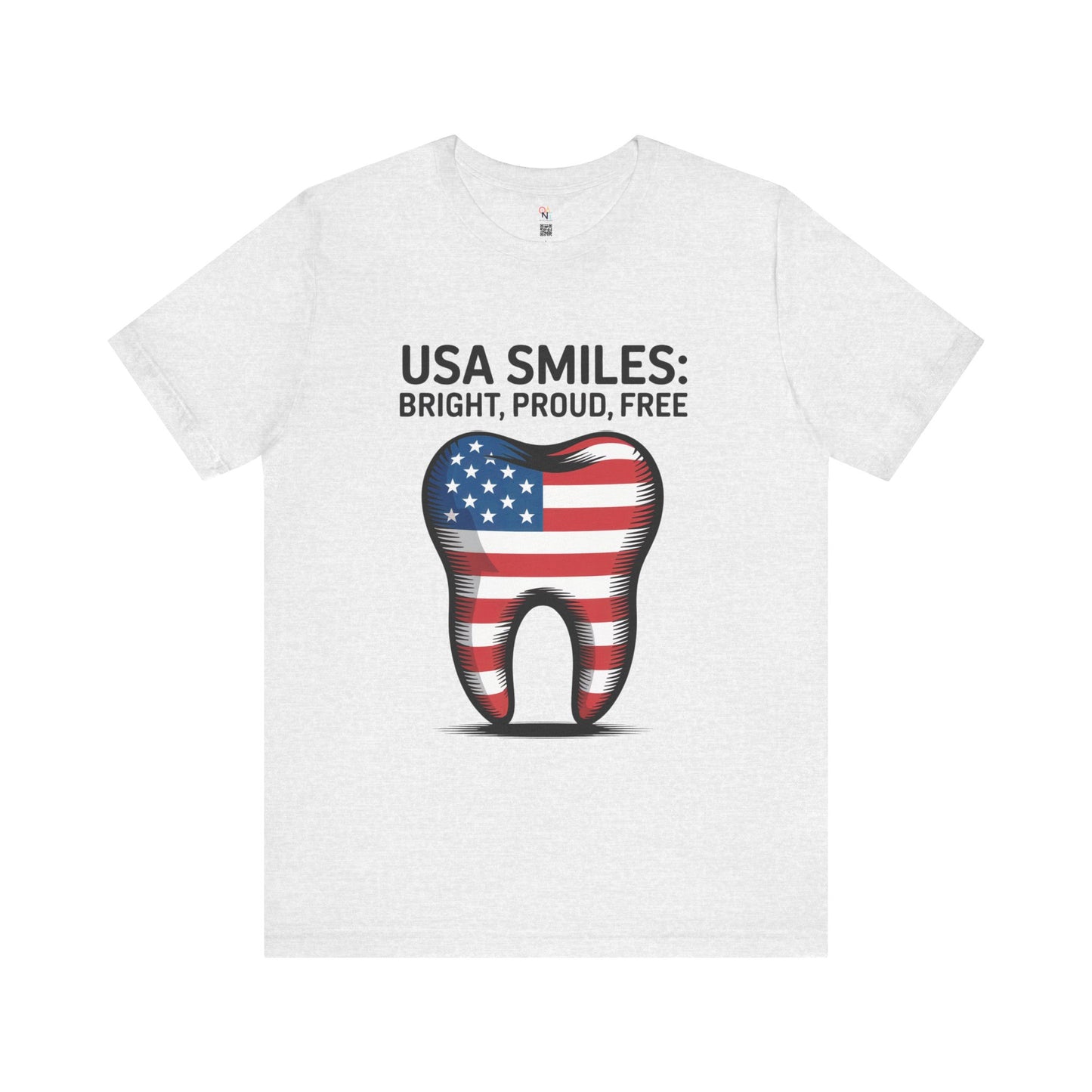 USA Smiles T-Shirt – Patriotic Dental Tee for 4th of July | Bright, Proud, Free