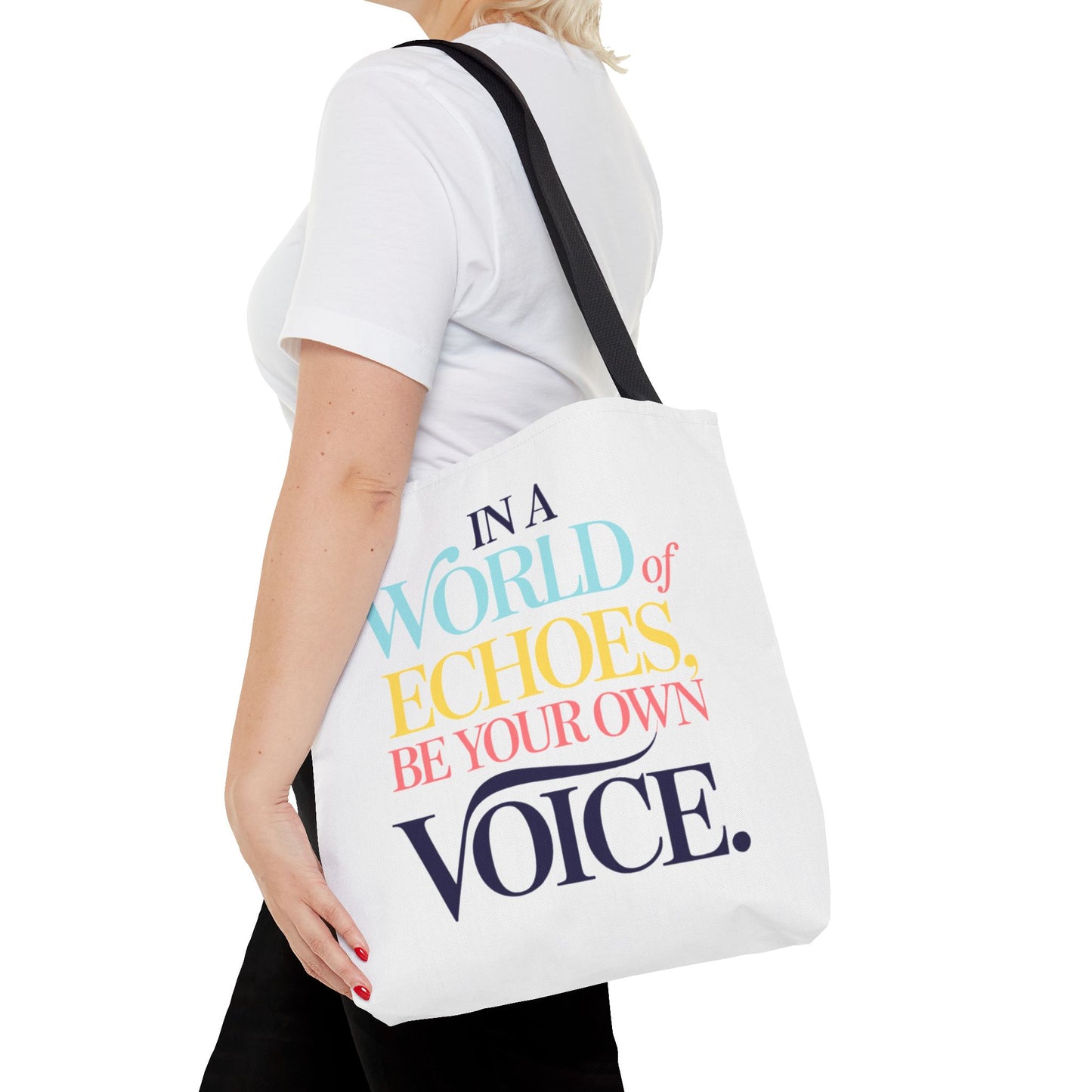 “Be Your Own Voice” Inspirational Tote Bag – Stylish, Durable, and Uniquely You