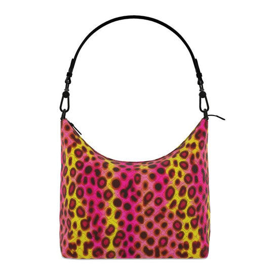 Neon Leopard Square Hobo Bag – Bold Pink & Yellow Statement by ONAT