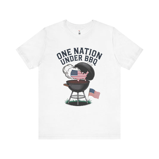One Nation Under BBQ T-Shirt – Patriotic Cookout Tee for 4th of July & Summer Grilling