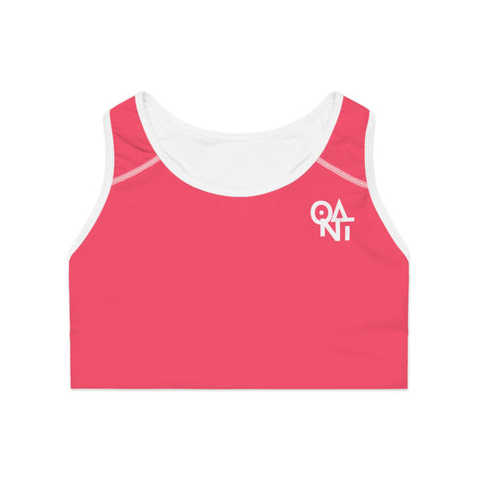 Sports Bra - Fiery Rose Bold Playful Passionate Pink Red Perfection