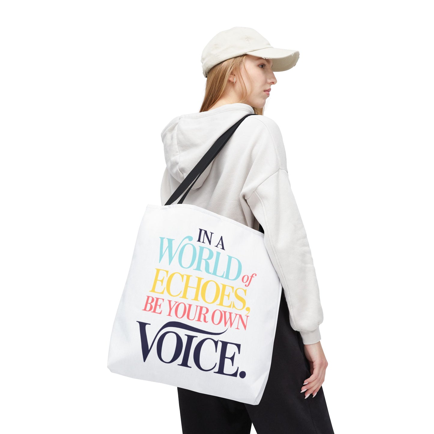 “Be Your Own Voice” Inspirational Tote Bag – Stylish, Durable, and Uniquely You