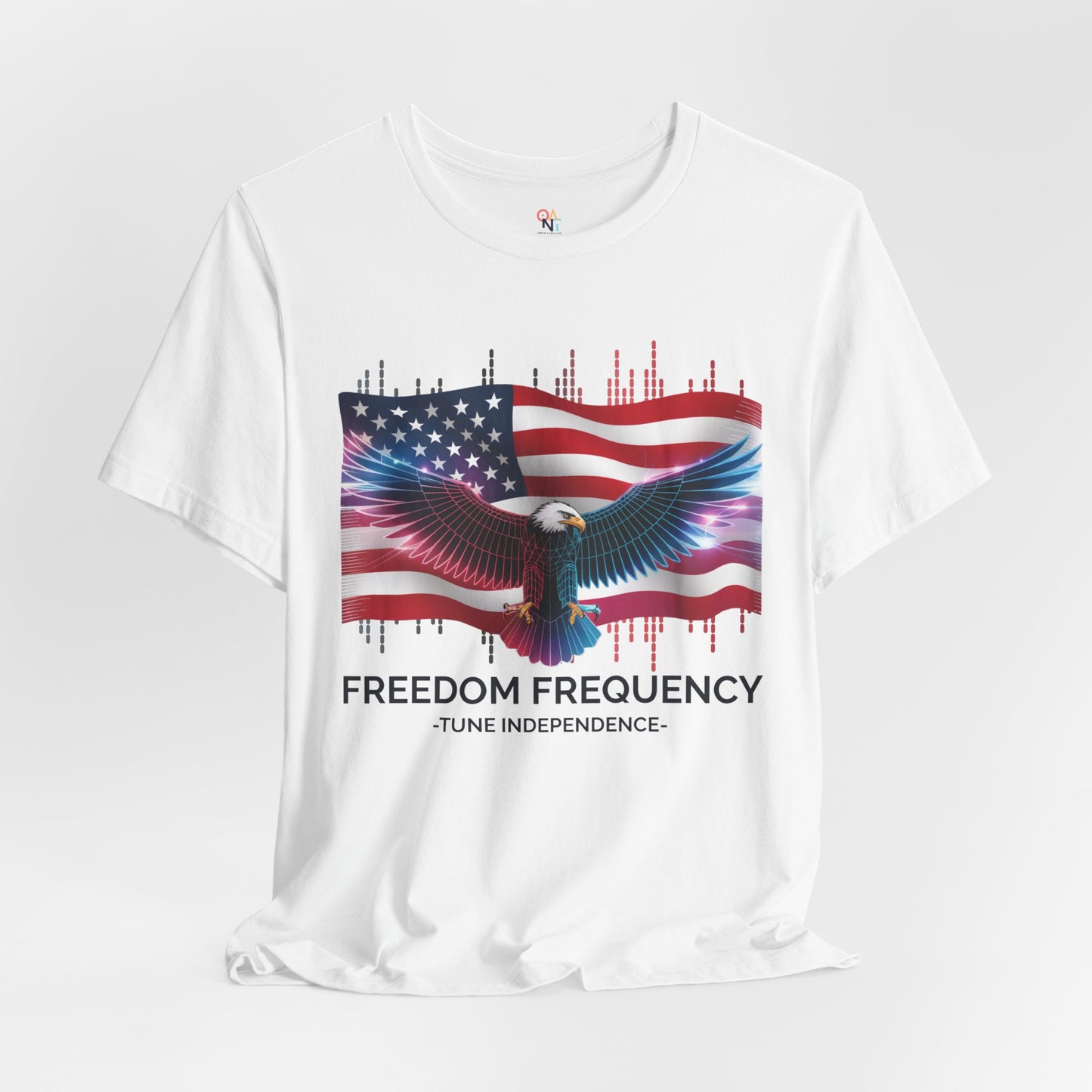 Freedom Frequency T-Shirt - Futuristic American Flag & Eagle Design | July 4th Apparel