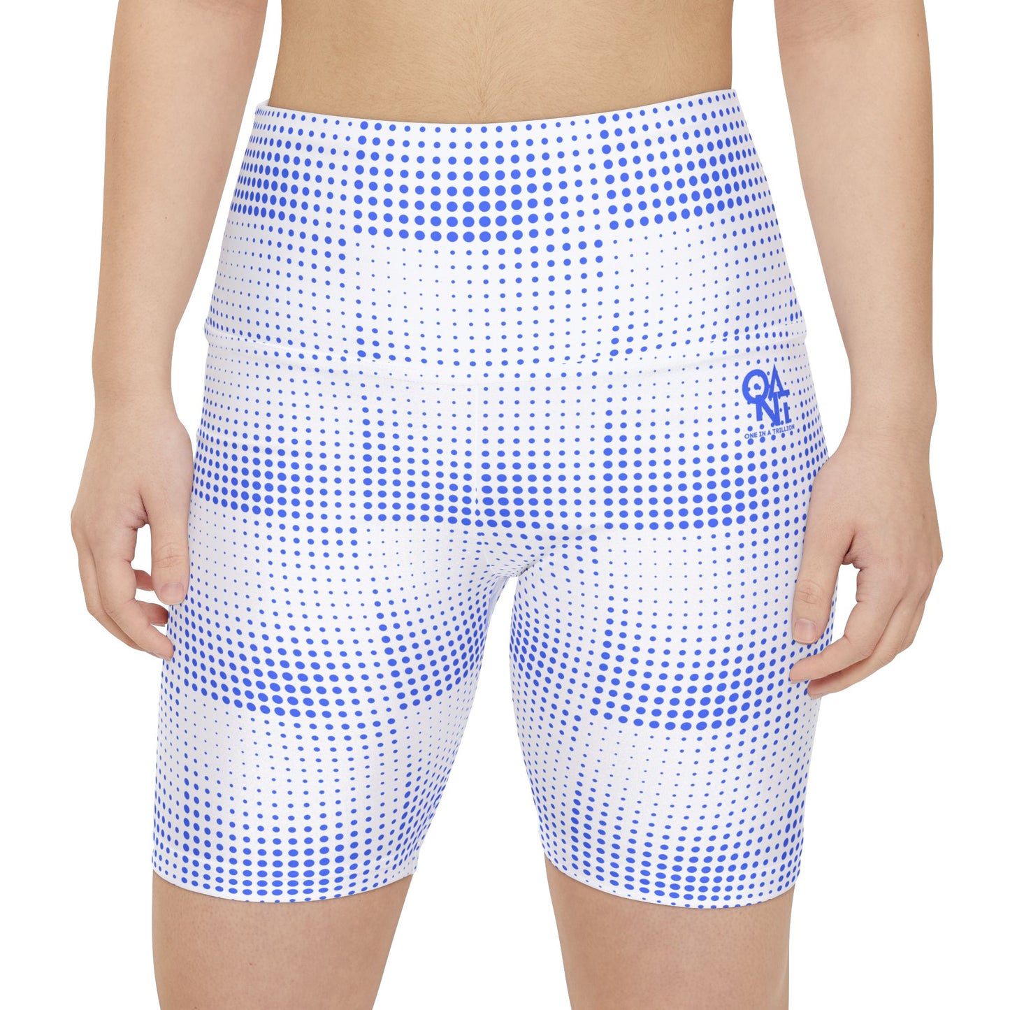 Women's Workout Shorts - Ultramarine Blue Dot Design for Bold Style and Confidence