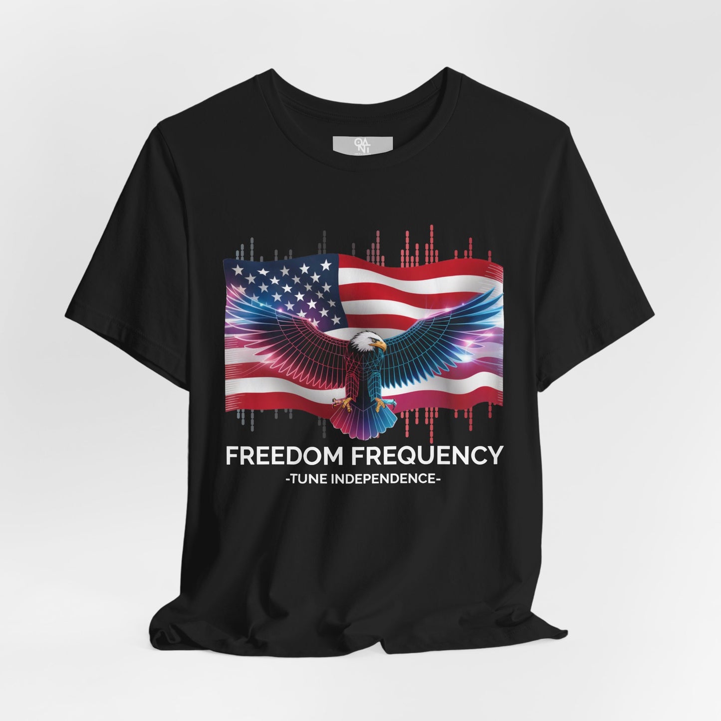 Freedom Frequency T-Shirt - Futuristic American Flag & Eagle Design | July 4th Apparel