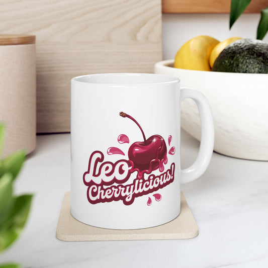 Leo Cherrylicious! – Retro Leo T-Shirt, Mug, Tote & Tumbler | Juicy Zodiac Gift Collection | ONATwear
