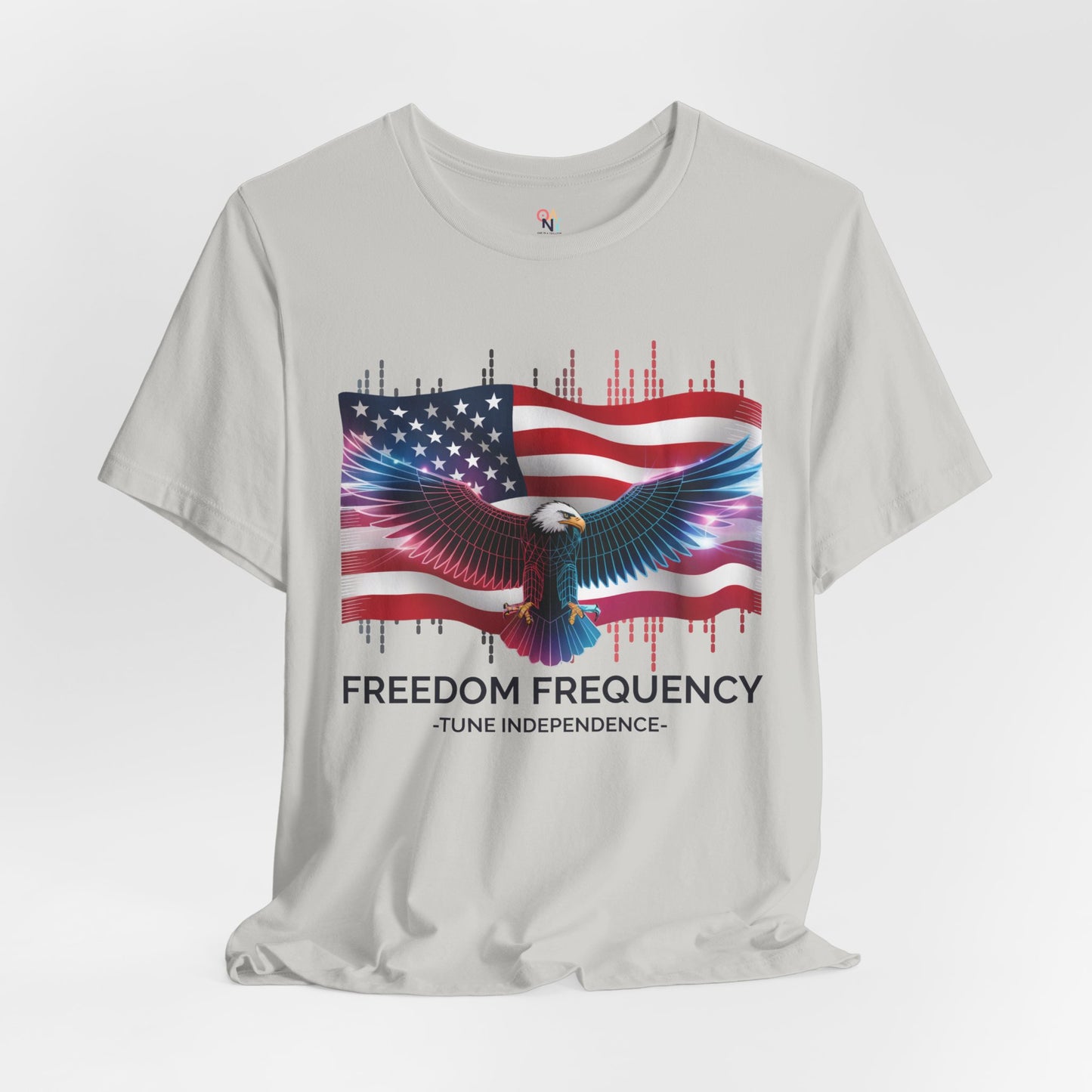 Freedom Frequency T-Shirt - Futuristic American Flag & Eagle Design | July 4th Apparel