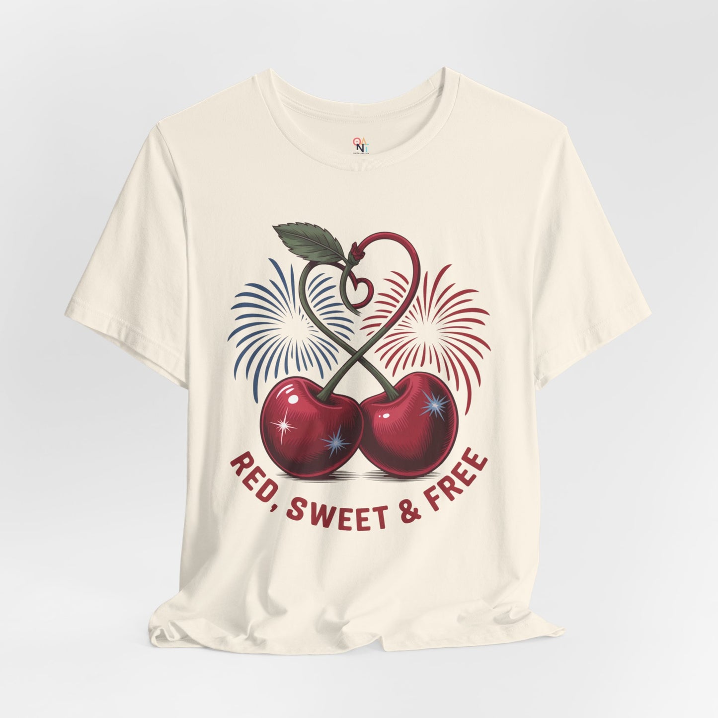 Red, Sweet & Free – Patriotic Cherry Heart 4th of July Unisex T-Shirt