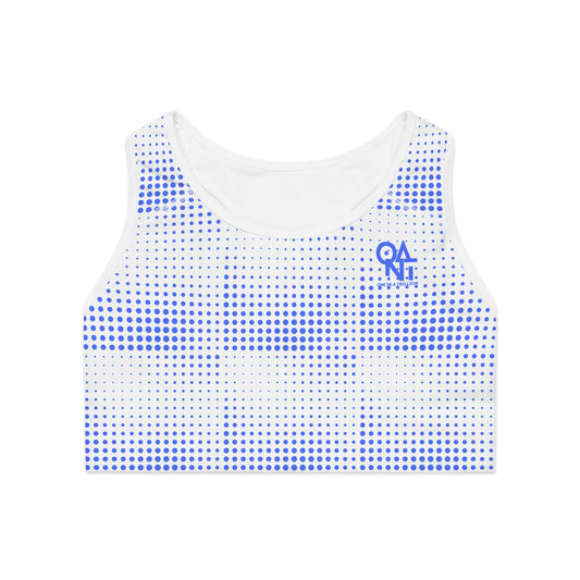 Sports Bra - Ultramarine Blue Dot Bold Simplicity Design